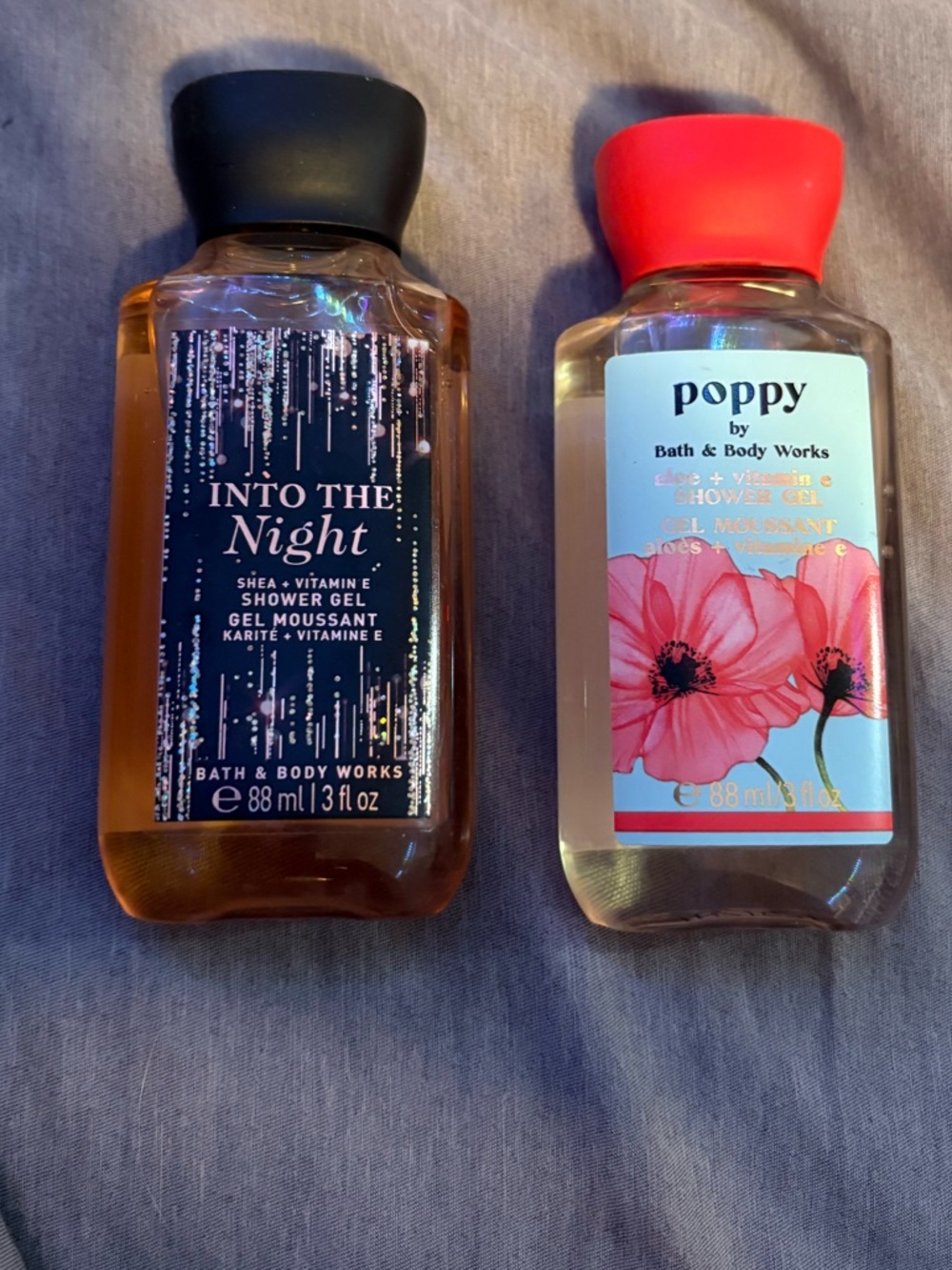 MINI Bath And Body Works Poppy and Into The Night Body Washes